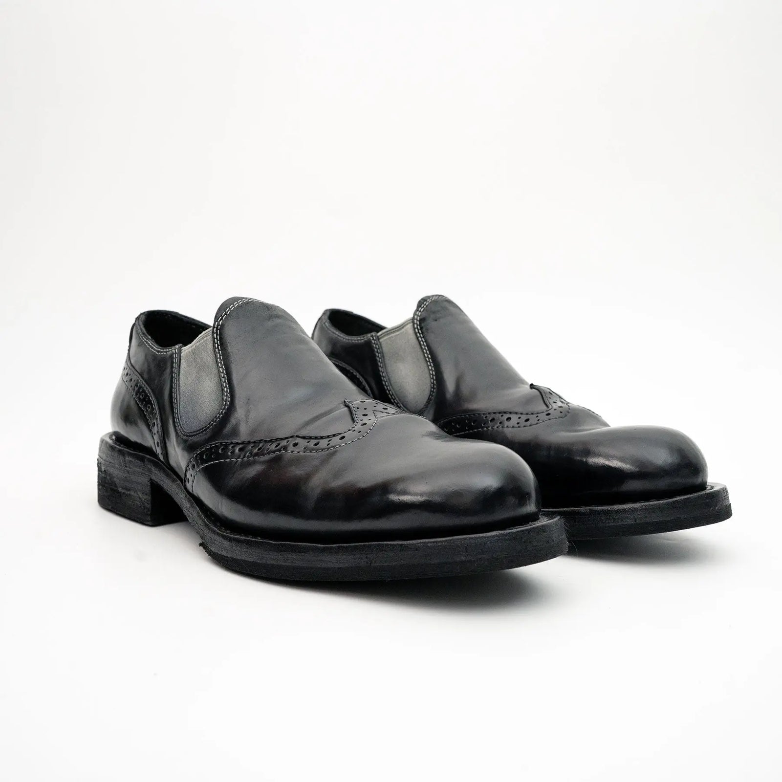 Black Horsehide Slip-On Loafers DIVINCH