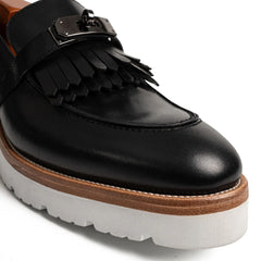 Black Kiltie Buckle XL Sole Loafers Divinch