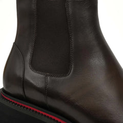 Black Leather Chelsea Lug Sole Boots DIVINCH