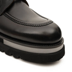 DIVINCH 6208B black leather lace-up ankle boots toe and sole detail
