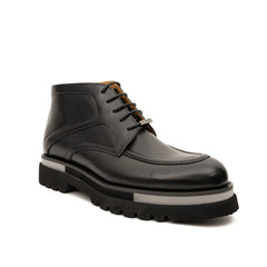 DIVINCH 6208B black leather lace-up ankle boots three quarter view