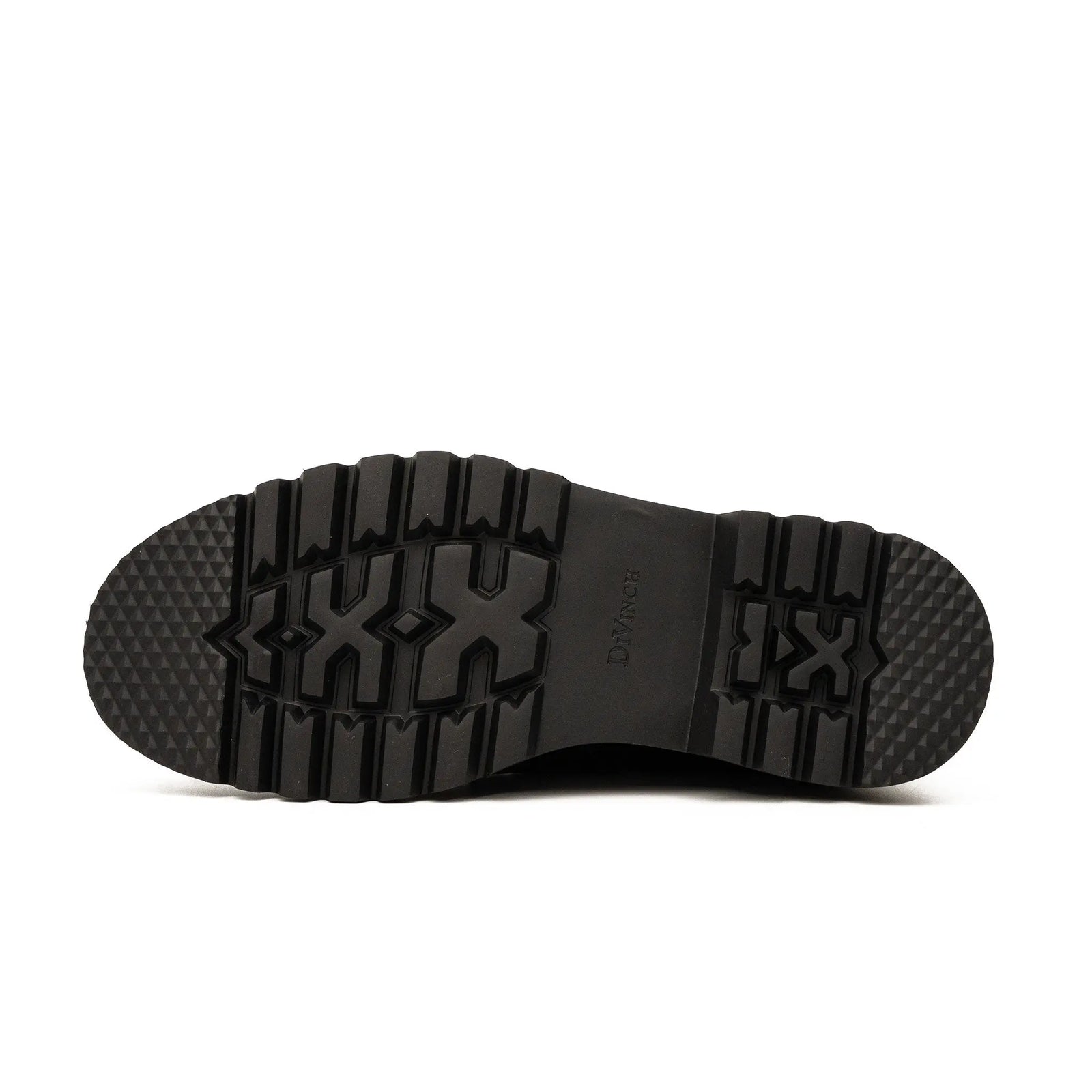 DIVINCH 6208B black leather lace-up ankle boots outsole tread detail