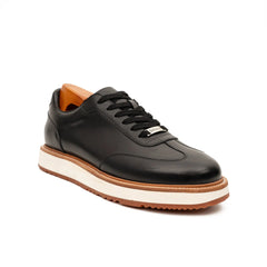 DIVINCH 6301B black lace-up shoes three quarter view
