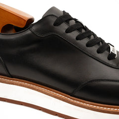 DIVINCH 6301B black lace-up shoes upper and side detail