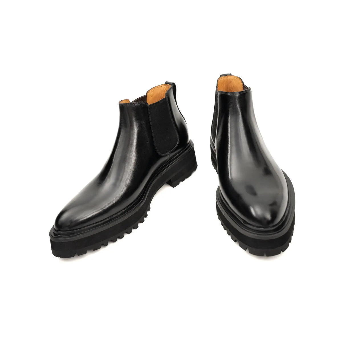 Black Leather Platform Chelsea DIVINCH