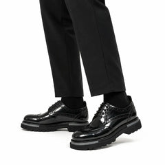 Black Lug Sole Brogue Derby