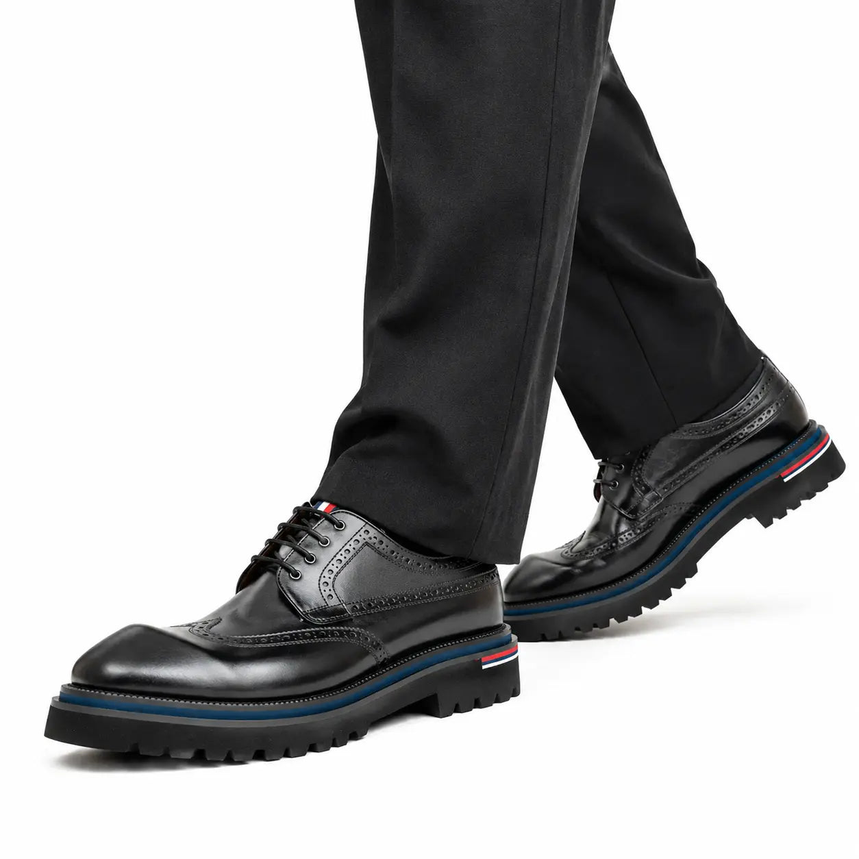 Black Lug Sole Derby Shoes