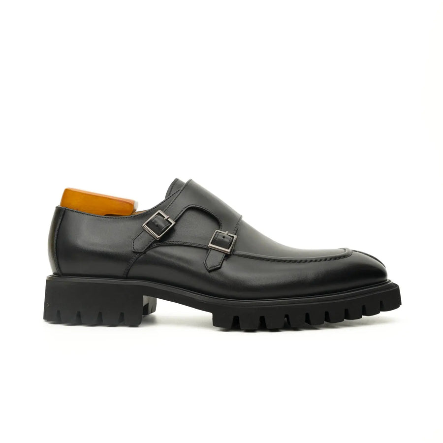 Black Lug Sole Monk Derby