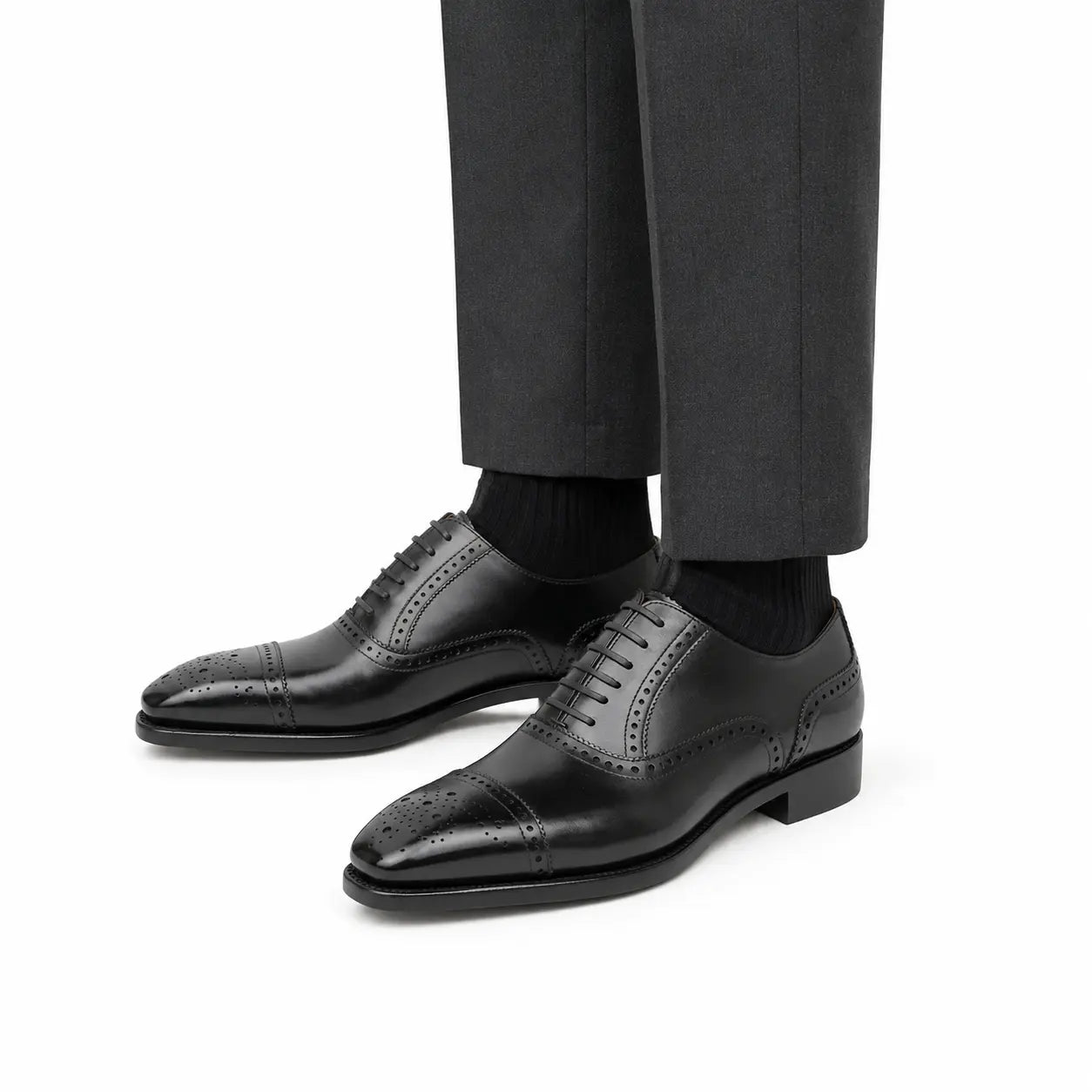 Herren Schwarze Goodyear-Weltung Brogue Oxfords