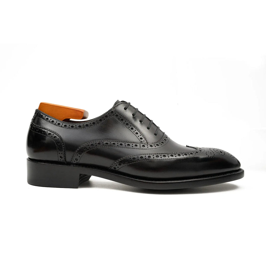 Sapatos Oxford Brogue Preto com Costura Goodyear