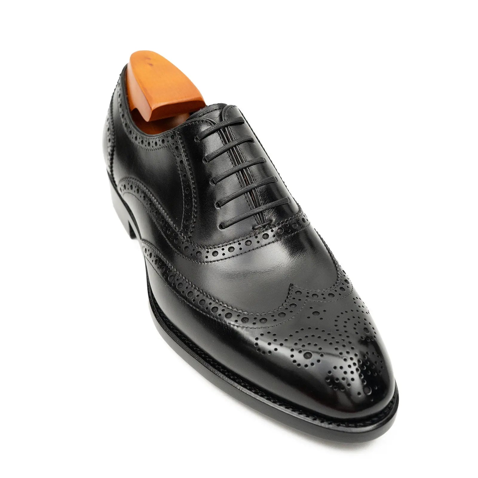 Black Men's Goodyear Welted Brogue Leather Shoes Divinch