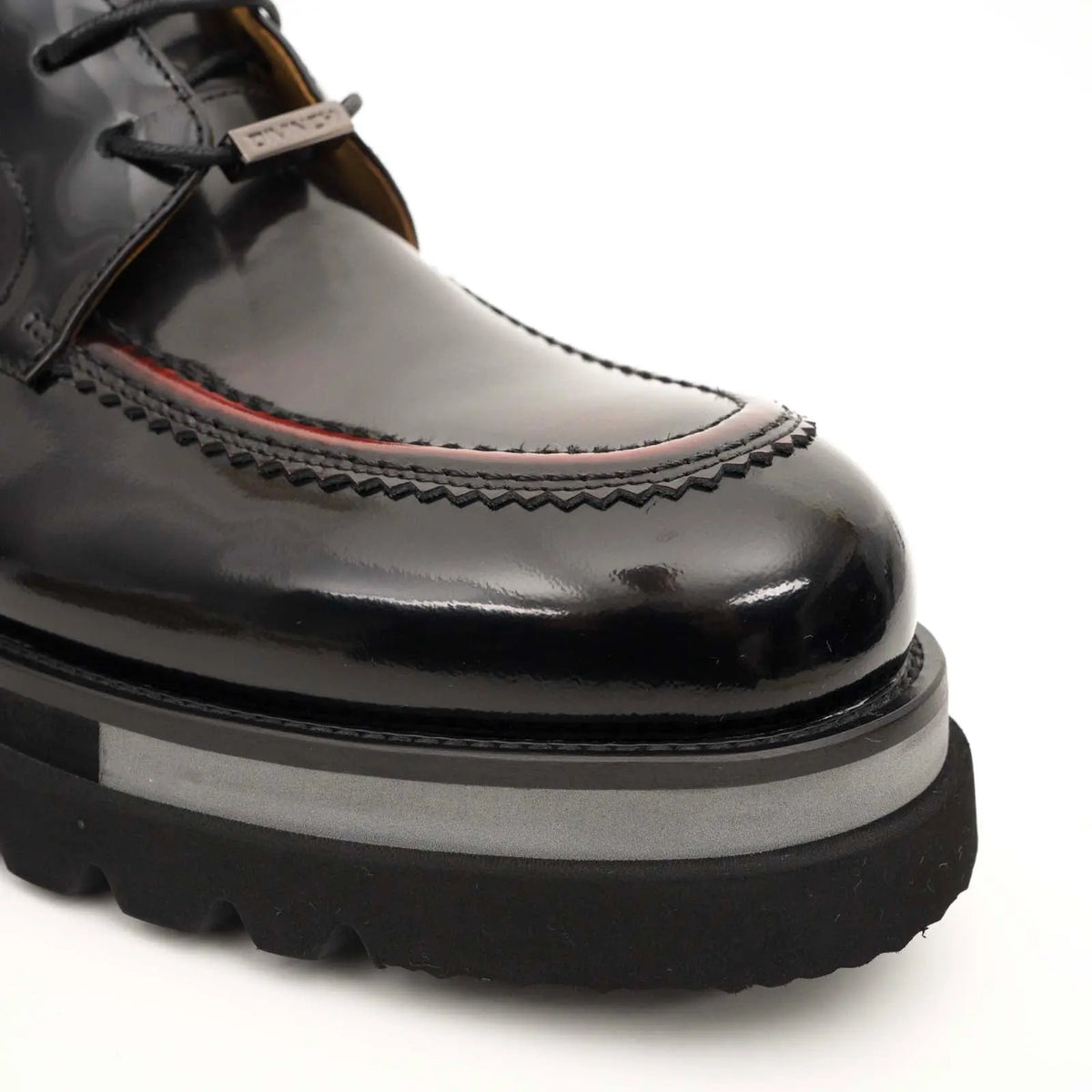 Black Patent Leather Lug Sole Boots DIVINCH