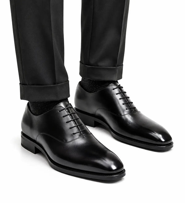 Black Plain-Toe Derby Shoe