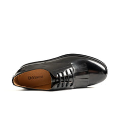 Black Polished Leather Kiltie Derby Divinch