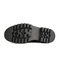 Black Polished Leather Lug Sole Brogues Divinch