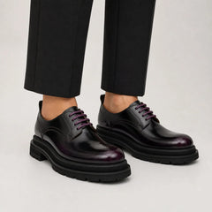 DIVINCH 8221KC-H black purple derby shoes on foot