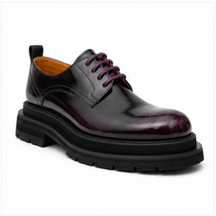 DIVINCH 8221KC-H black purple derby shoe front three-quarter view