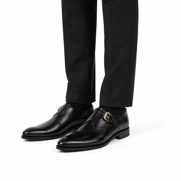 Black Single Monk Oxford
