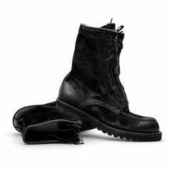 DIVINCH 5001B black textured zip lace-up boots dynamic pair angle