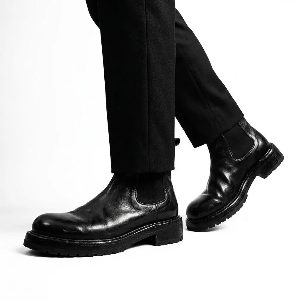 Black Washed Chelsea Boot