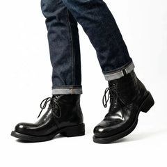 Black Washed Horse Leather Chelsea Boot DIVINCH