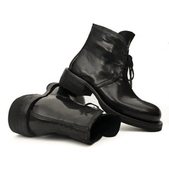 Black Washed Horse Leather Chelsea Boot DIVINCH