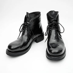 Black Washed Horse Leather Chelsea Boot