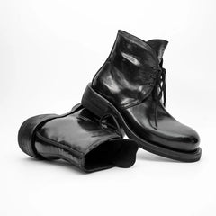 Black Washed Horse Leather Chelsea Boot