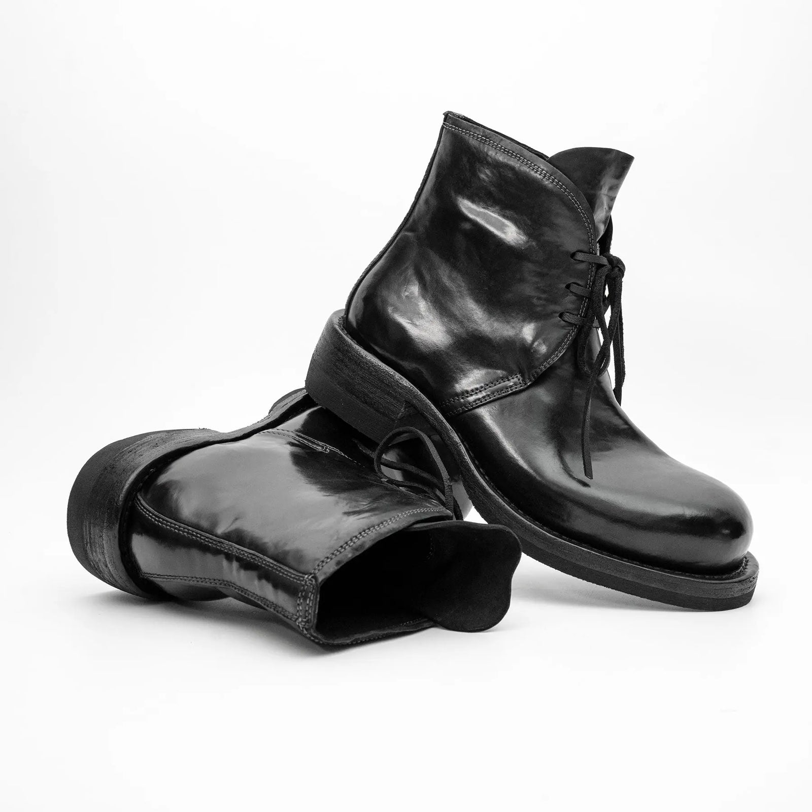 Black Washed Horse Leather Chelsea Boot