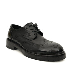 Black Washed Leather Brogue Derby DIVINCH