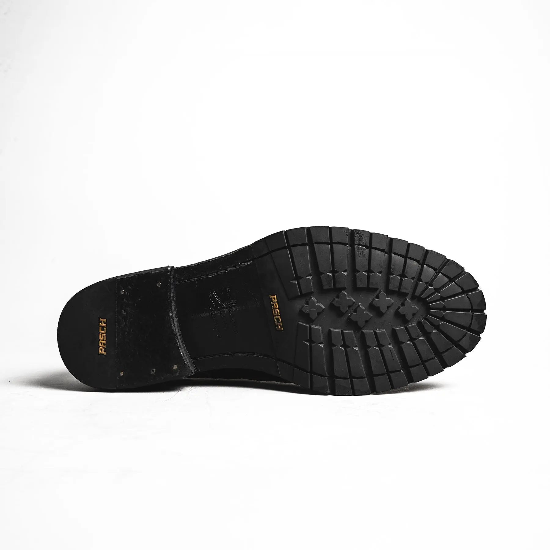 Black Washed Leather Lug Derby