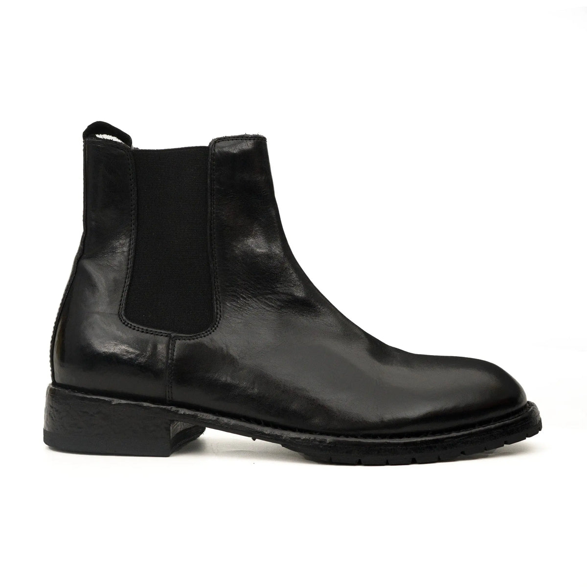 Black Washed Leather Chelsea Boot DIVINCH