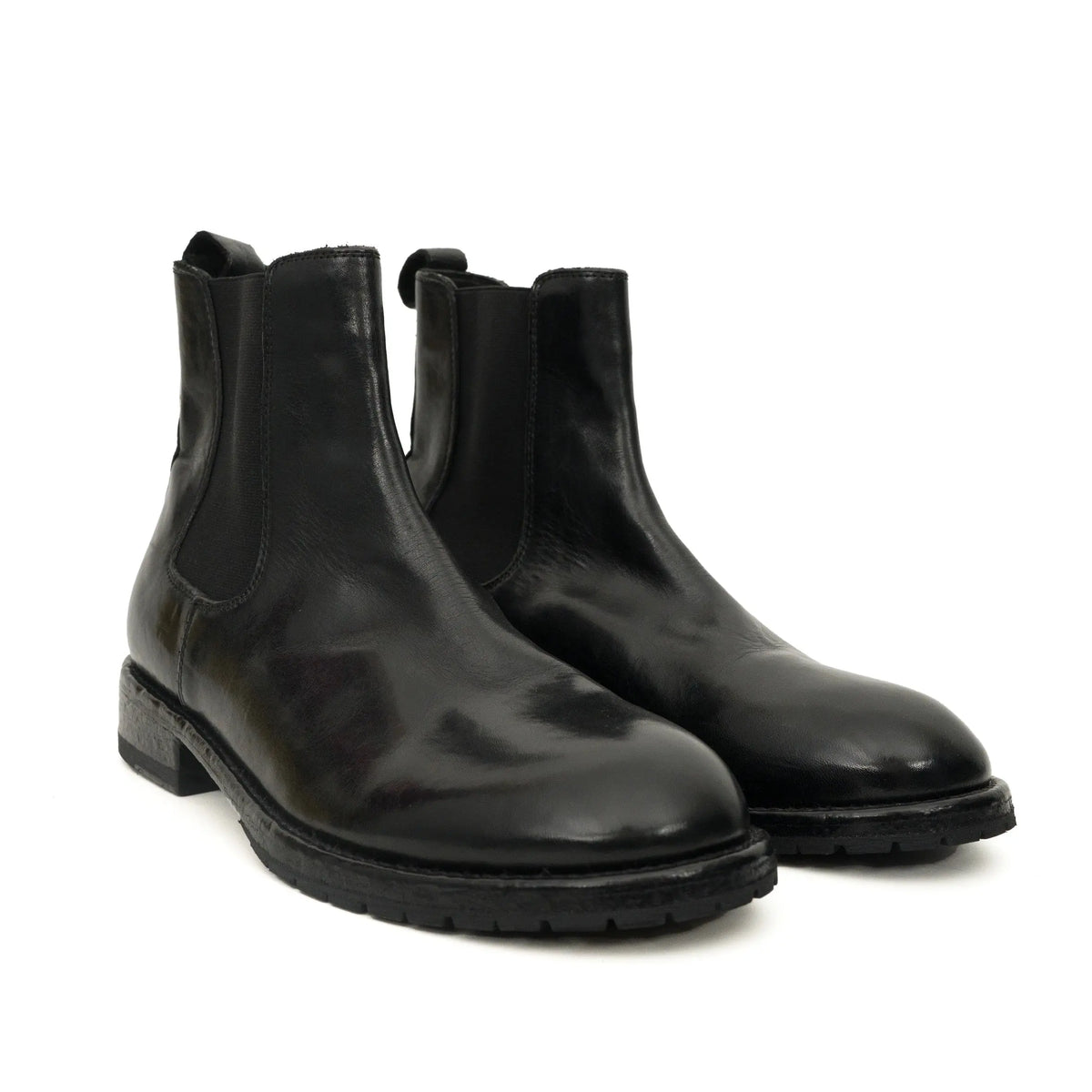 Black Washed Leather Chelsea Boot DIVINCH