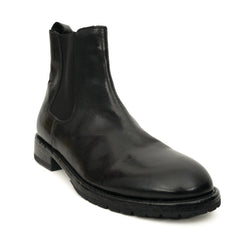 Black Washed Leather Chelsea Boot DIVINCH