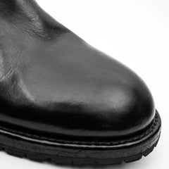 Black Washed Leather Chelsea Boot