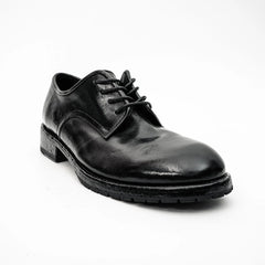 Black Washed Leather Derby DIVINCH