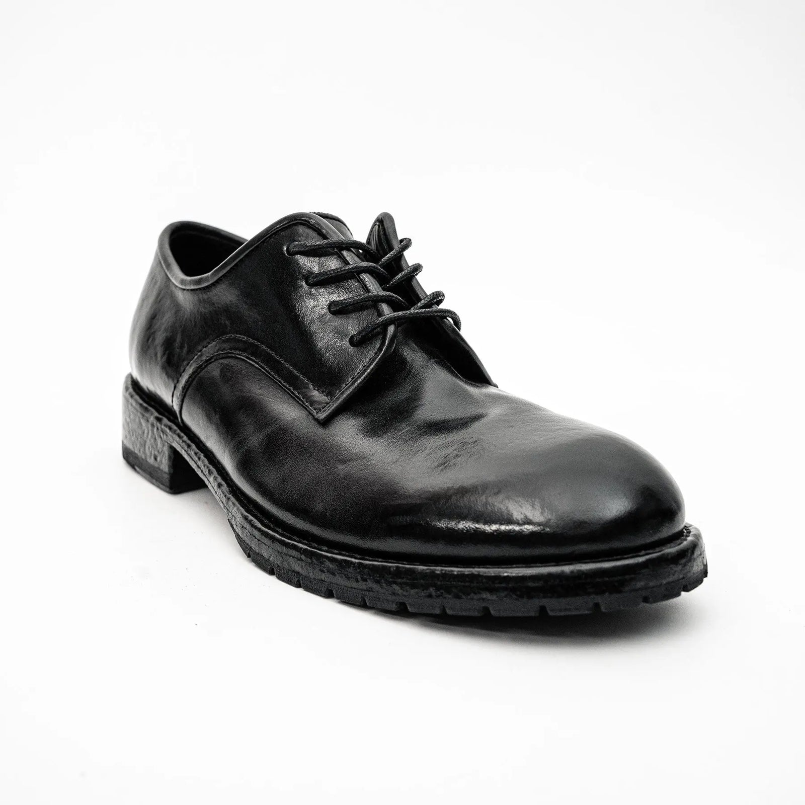 Black Washed Leather Derby DIVINCH