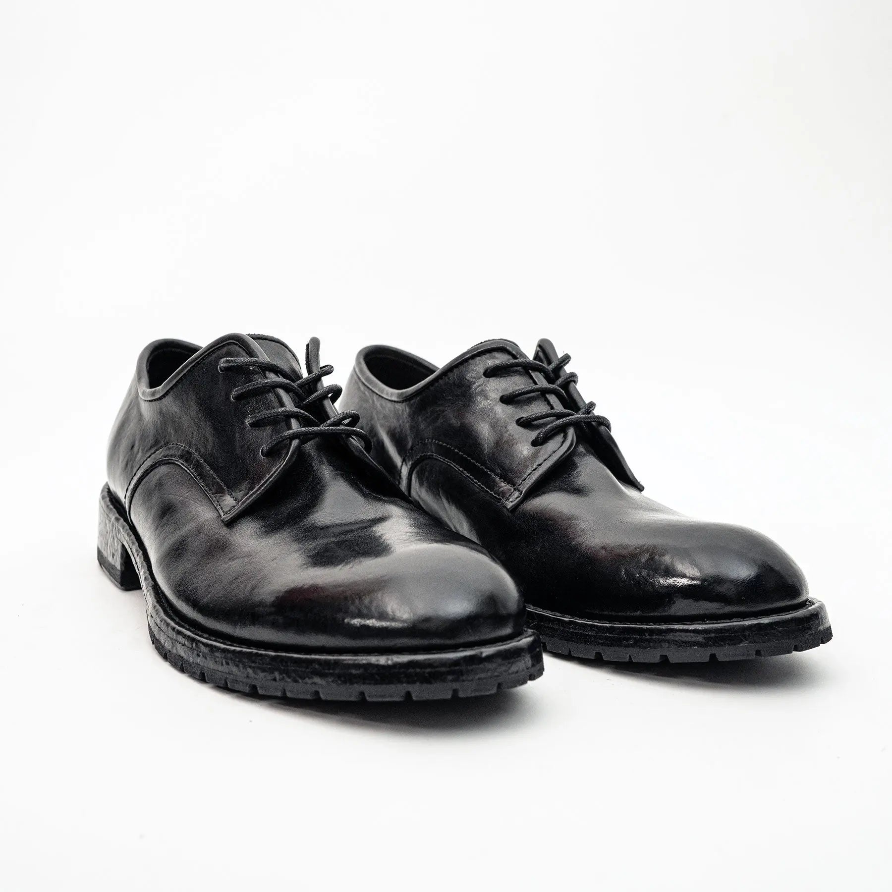 Black Washed Leather Derby DIVINCH