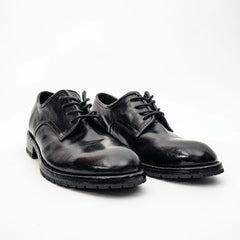 Black Washed Leather Derby DIVINCH