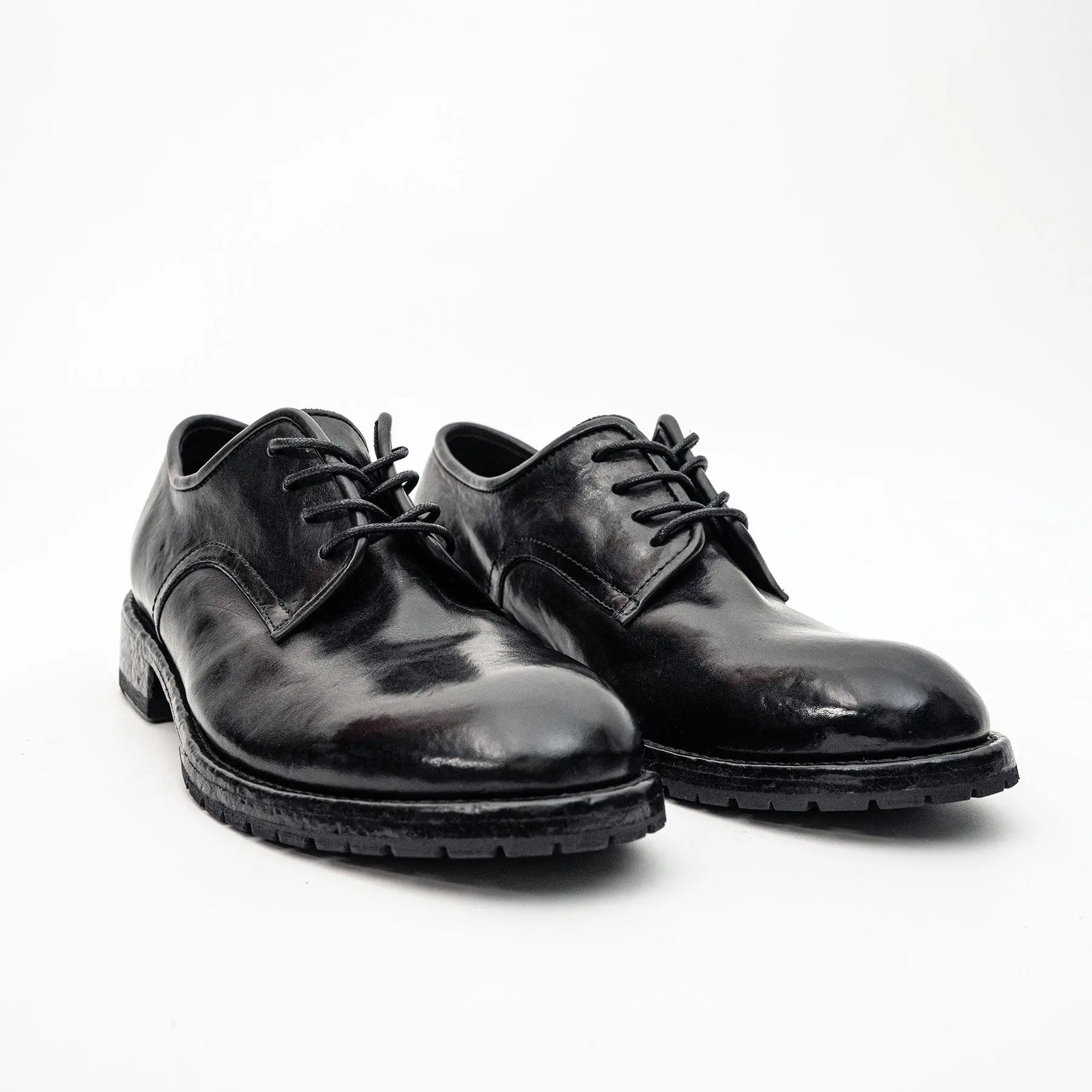 Black Washed Leather Derby DIVINCH