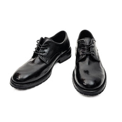 Black Washed Leather Derby DIVINCH