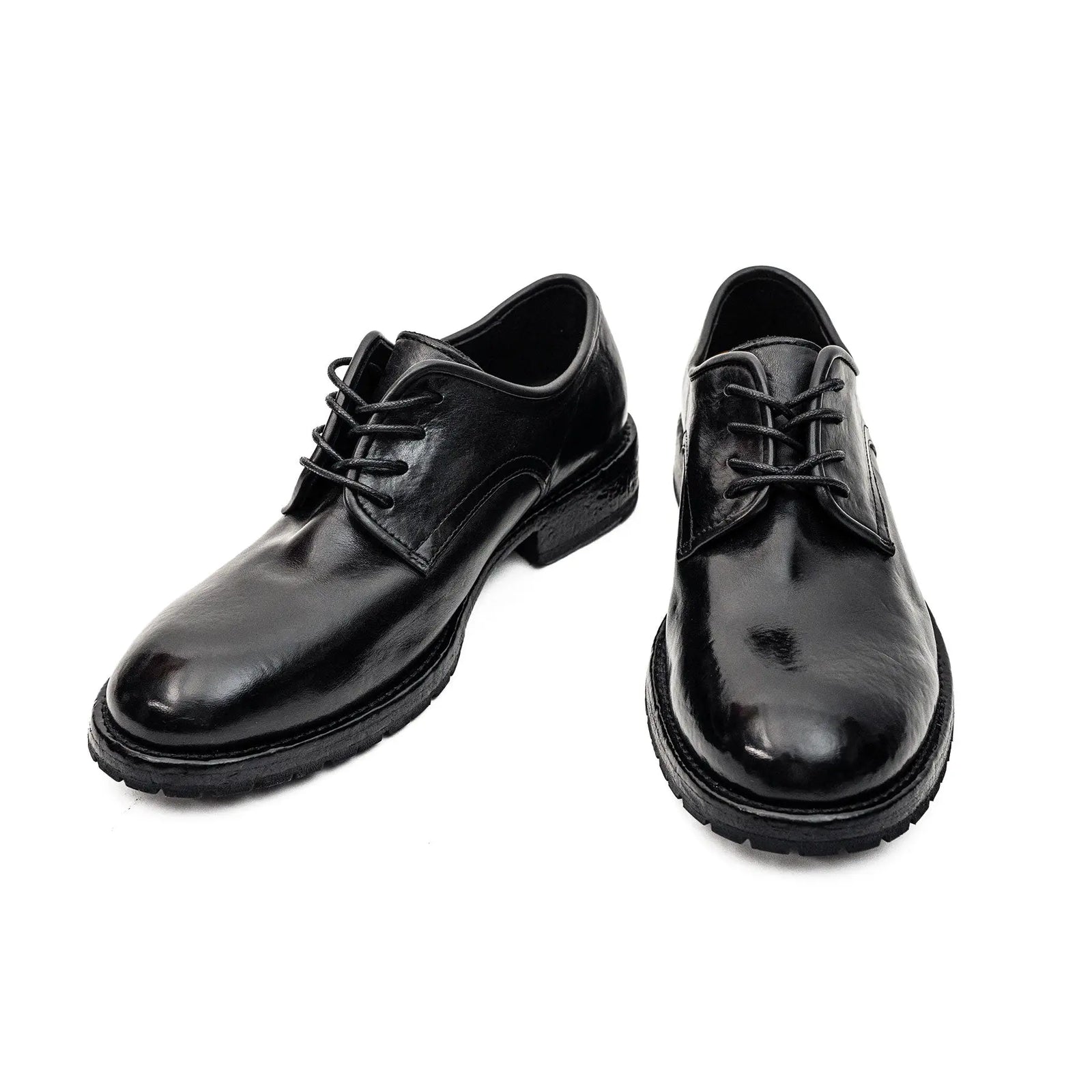 Black Washed Leather Derby DIVINCH