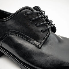 Black Washed Leather Derby DIVINCH