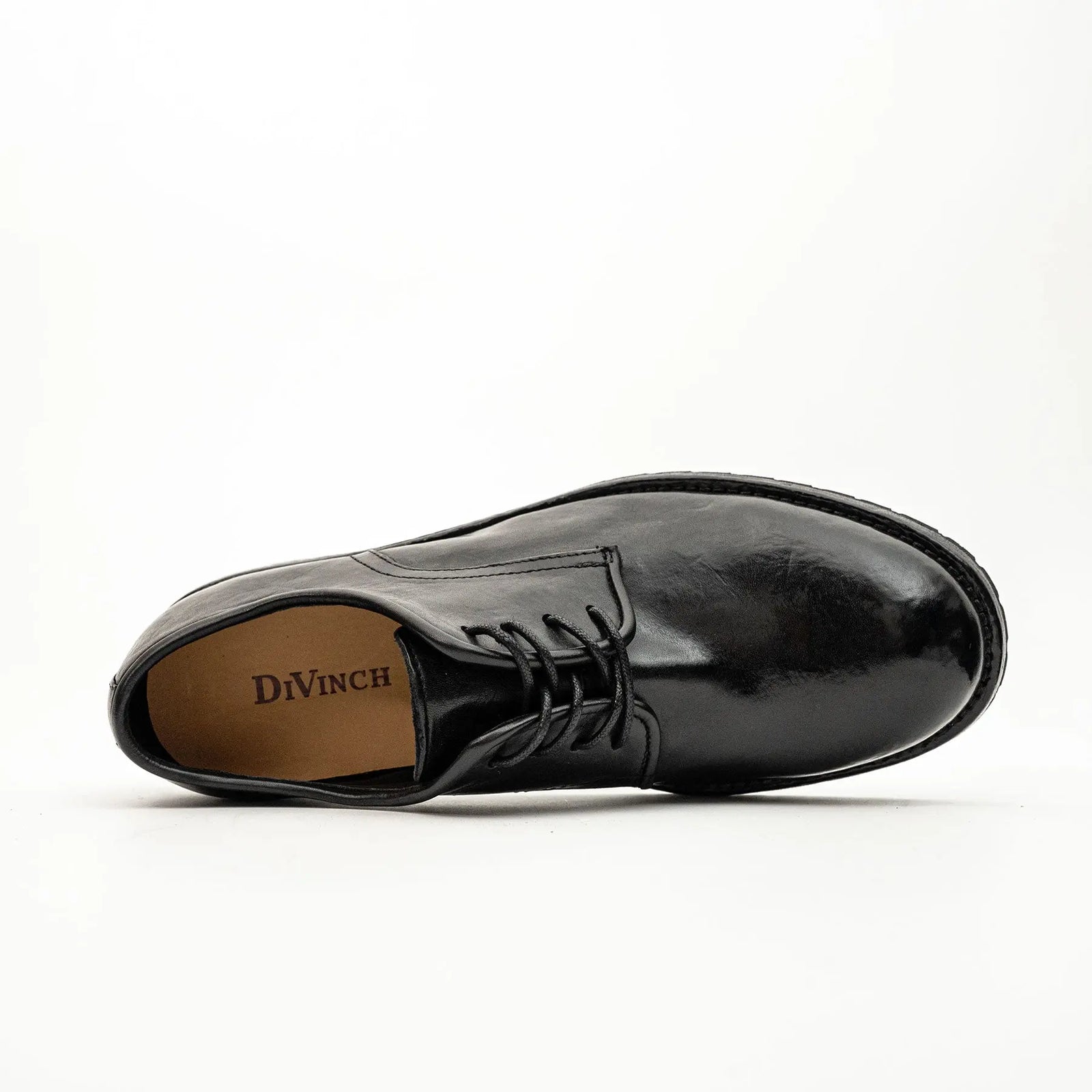 Black Washed Leather Derby DIVINCH