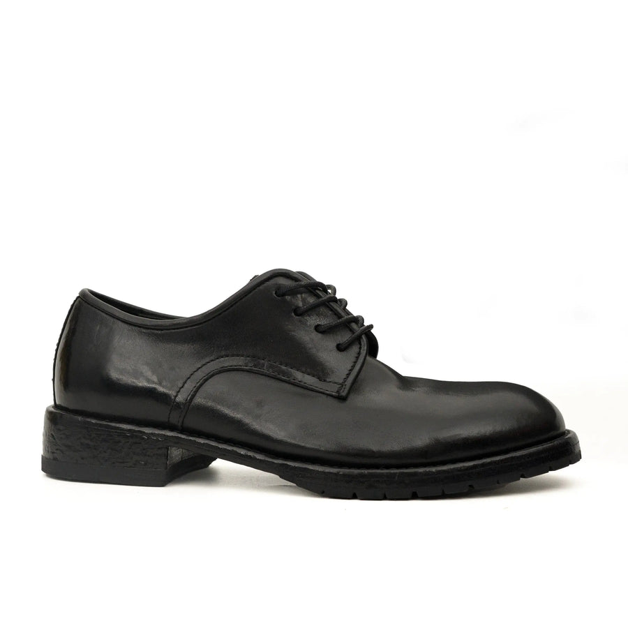 Black Washed Leather Derby DIVINCH