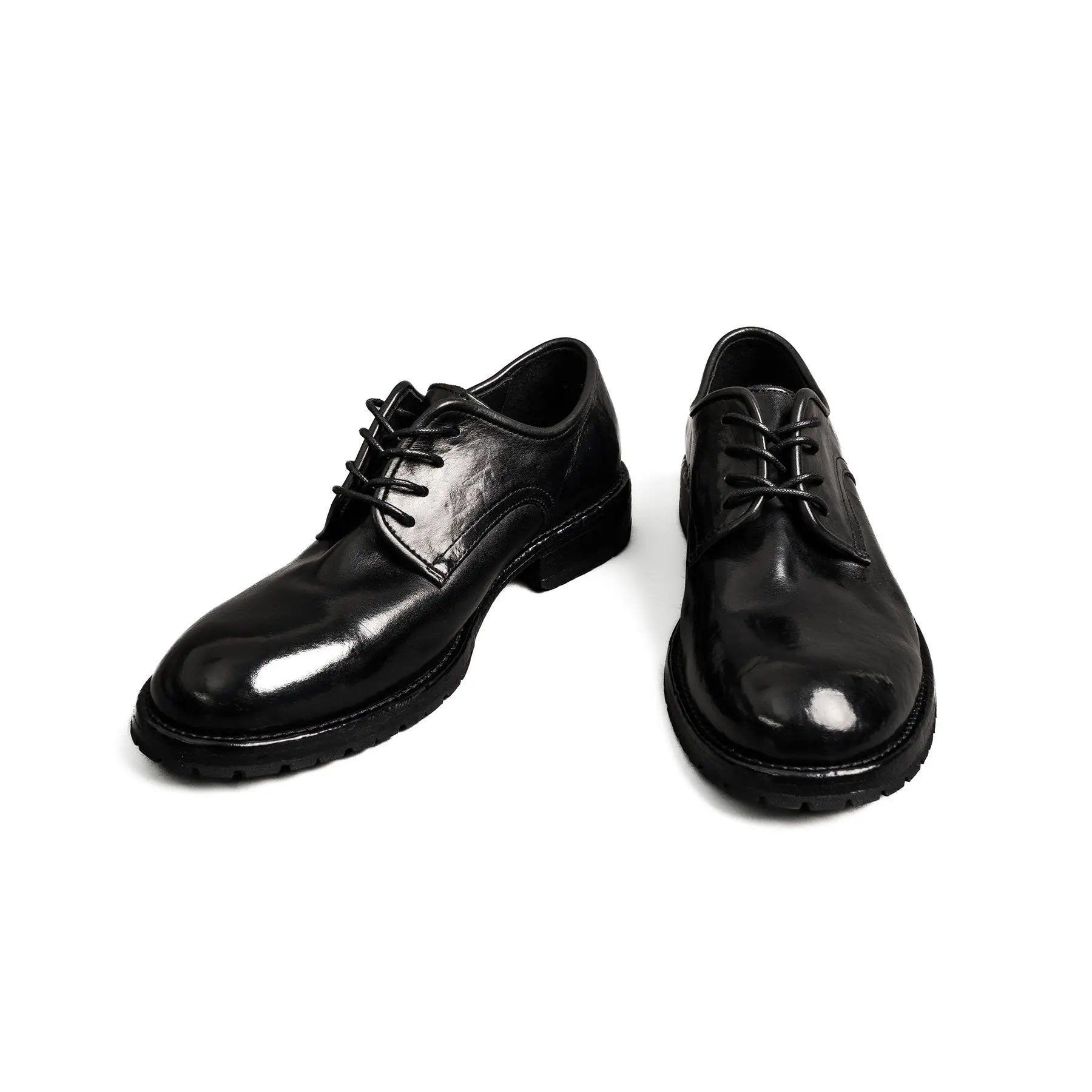 Black Washed Leather Derby