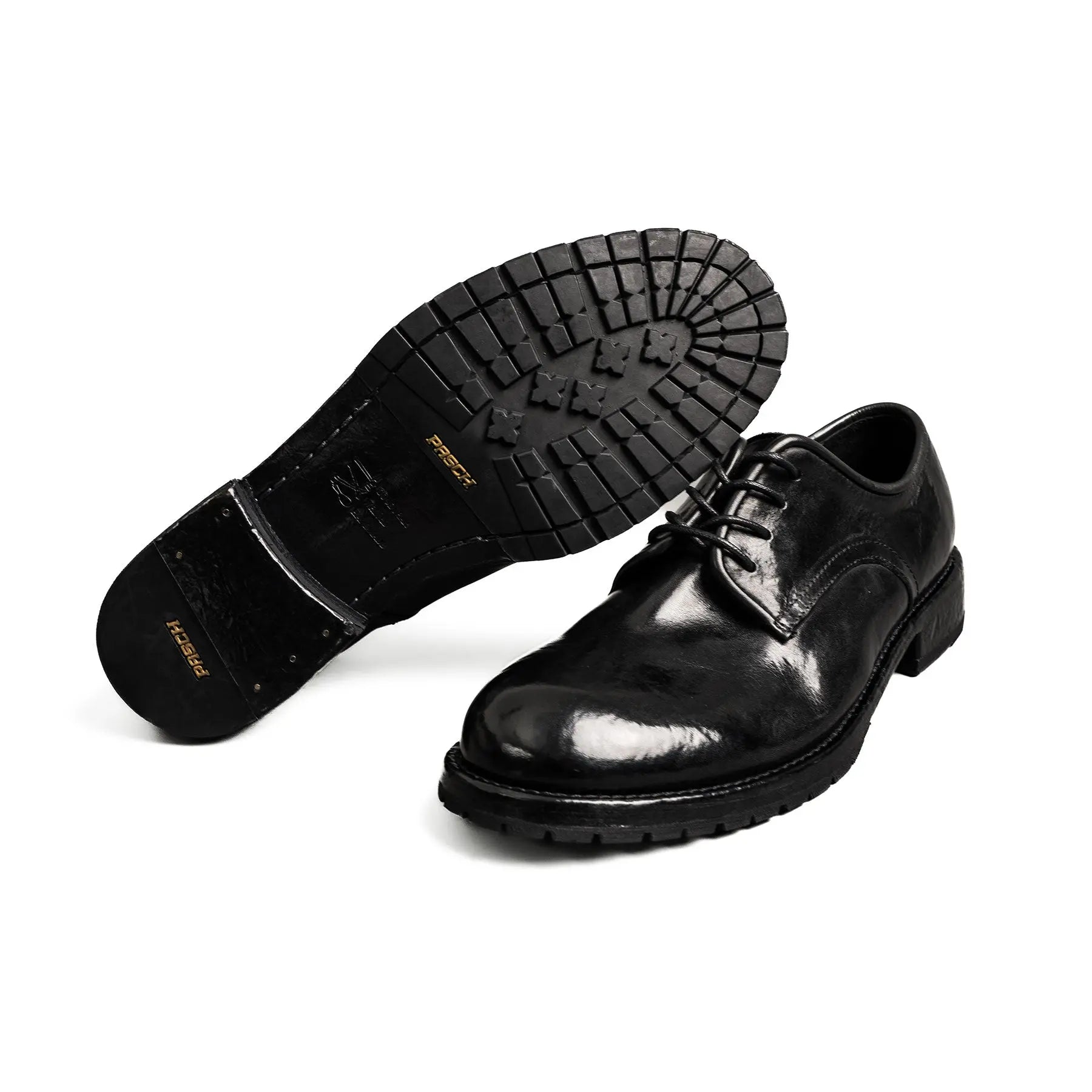 Black Washed Leather Derby