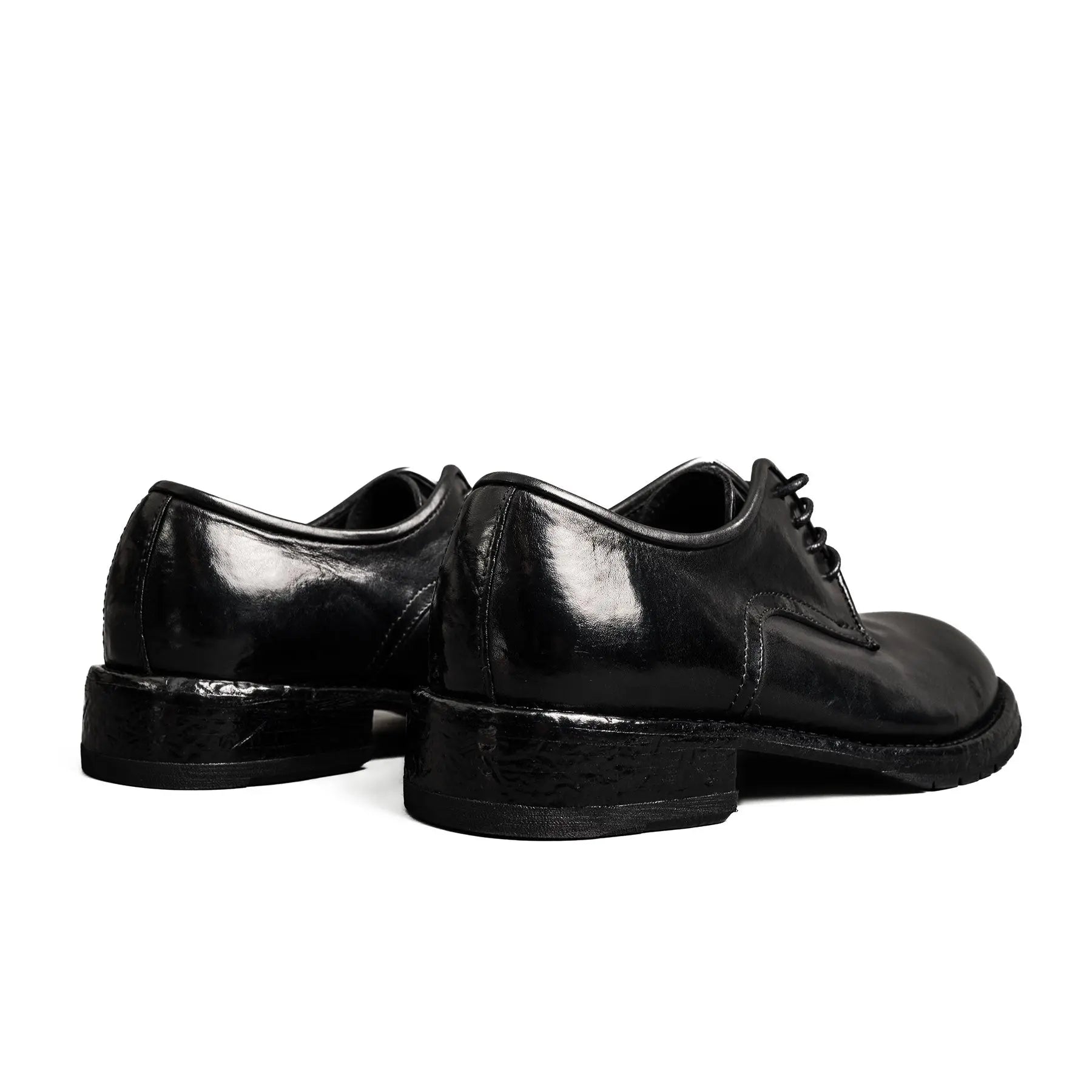 Black Washed Leather Derby