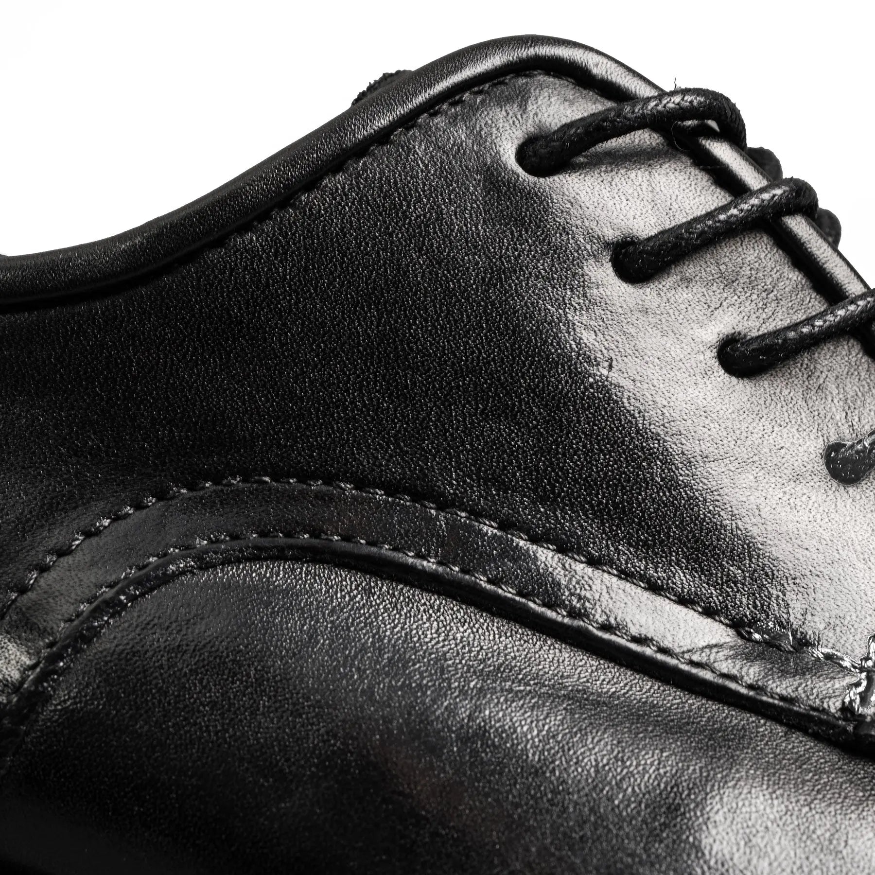 Black Washed Leather Derby