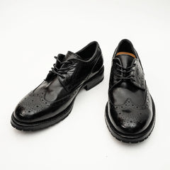 Black Washed Leather Lug Derby DIVINCH